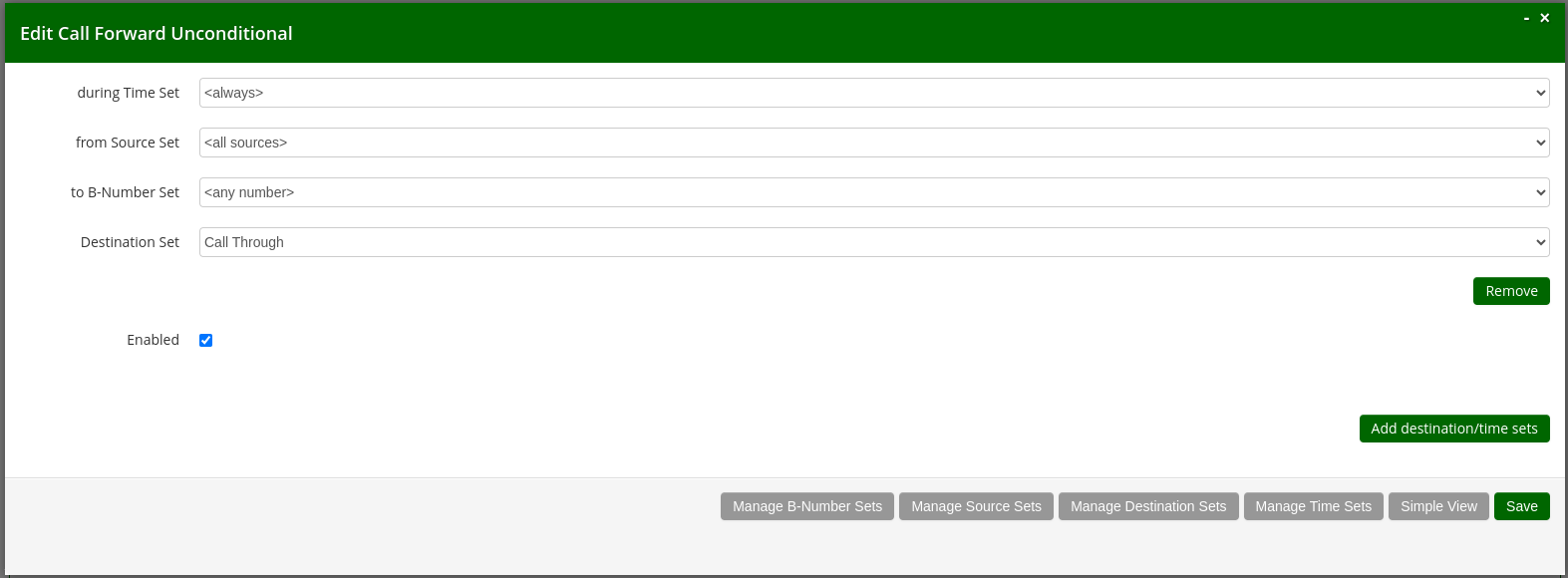 Call Forwarding to Call Through and Local Subscriber