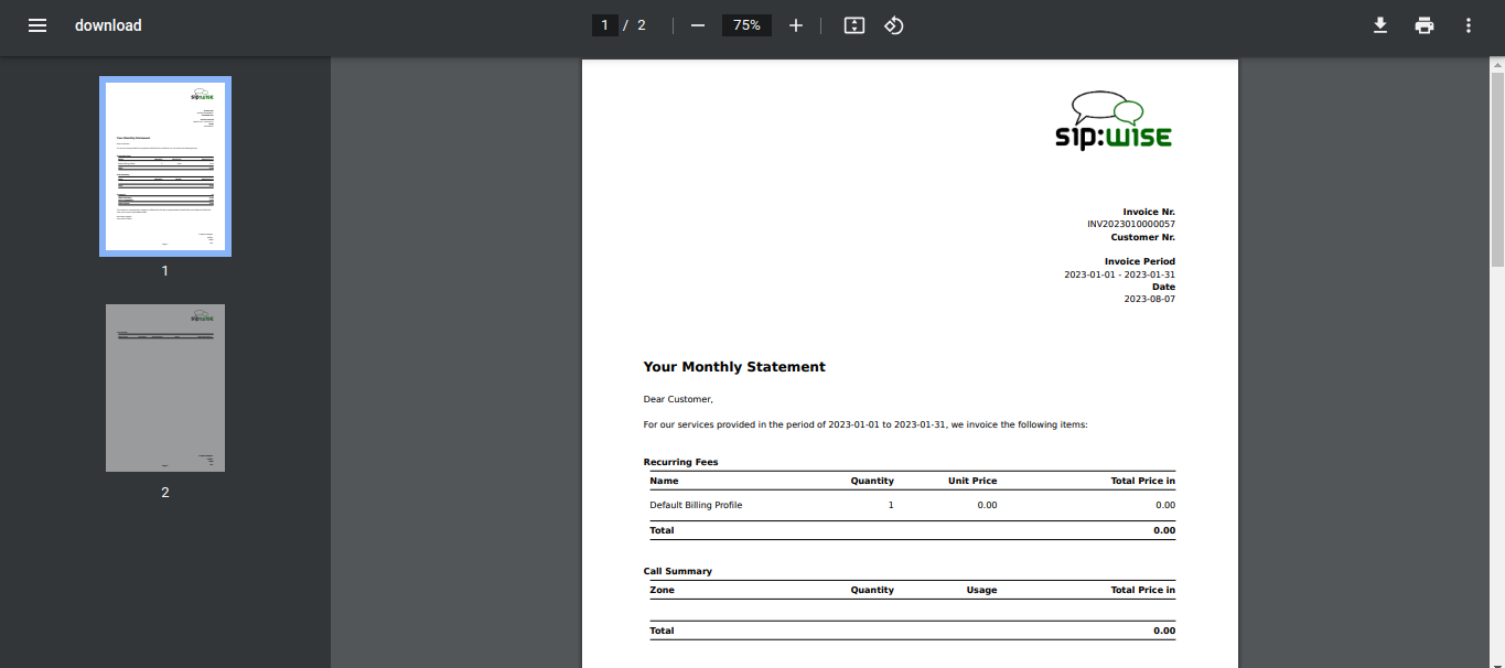 Invoice PDF File