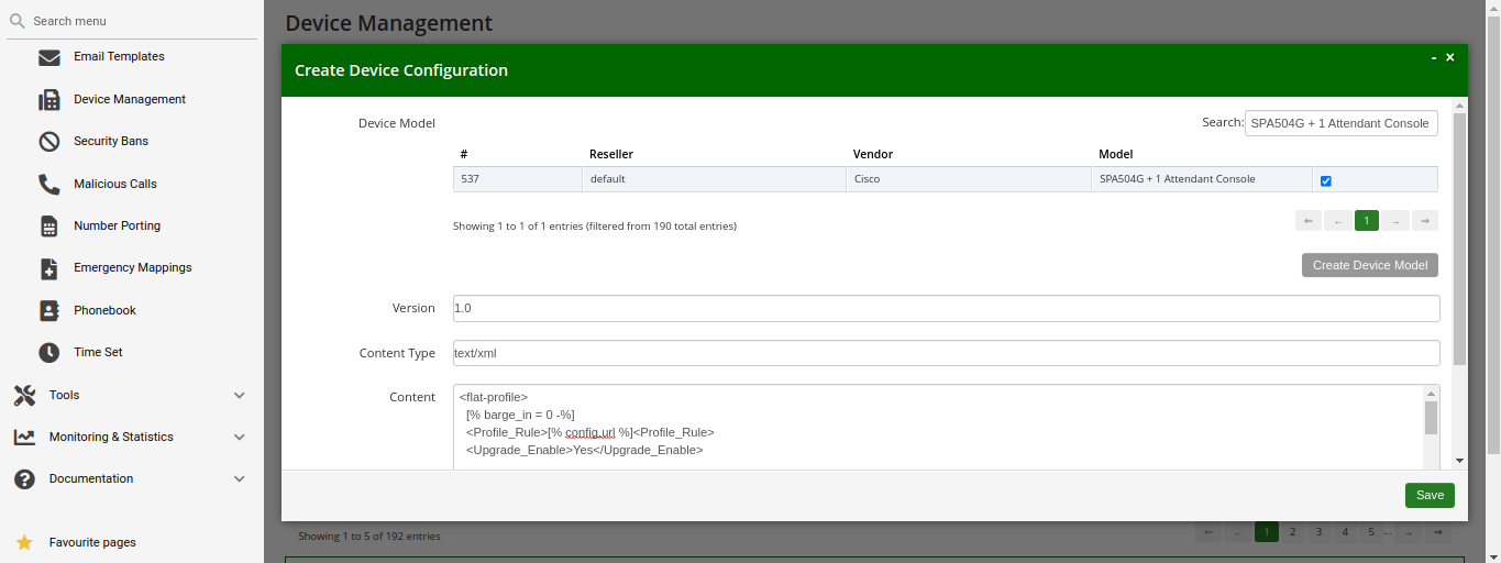 Upload Device Configuration