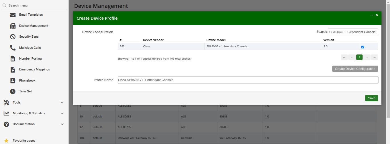 Create Device Profile