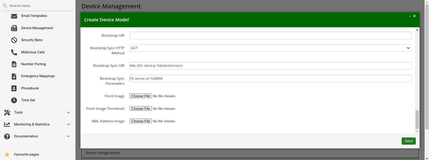 Create Device Model - Bootstrap