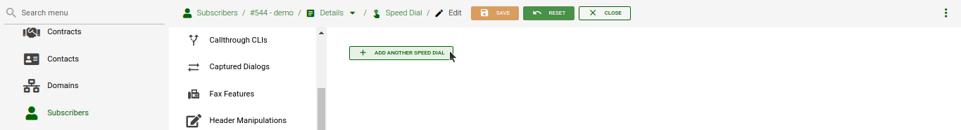 Add Speed dials