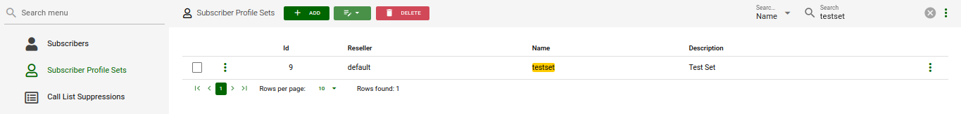 Subscriber Profile Sets