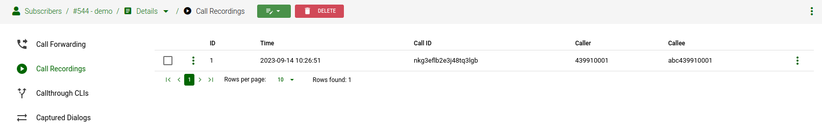 Listing Call Recordings