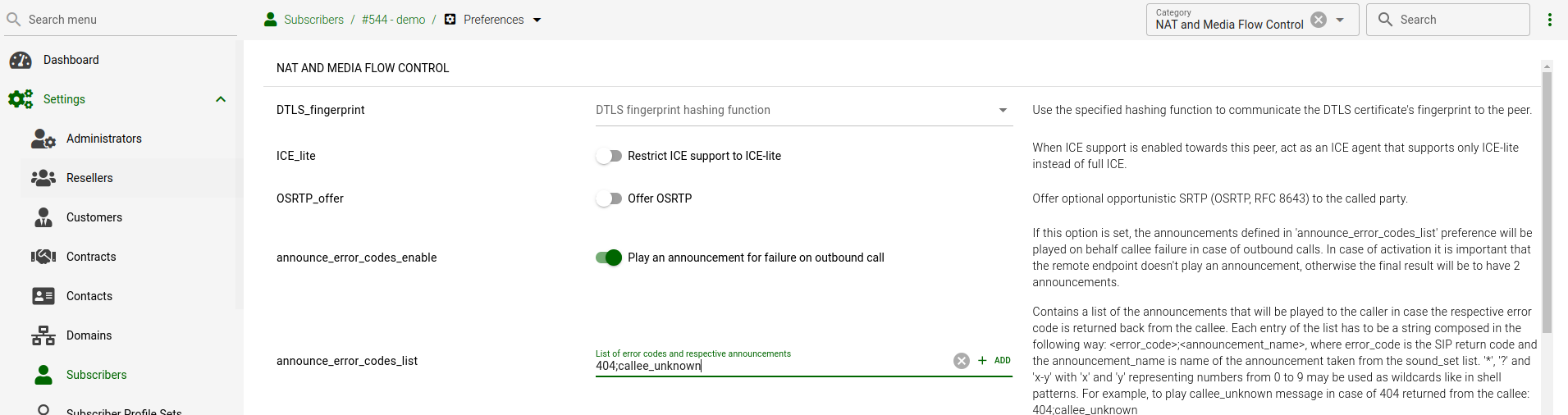 Set Announcement for failure on outbound call