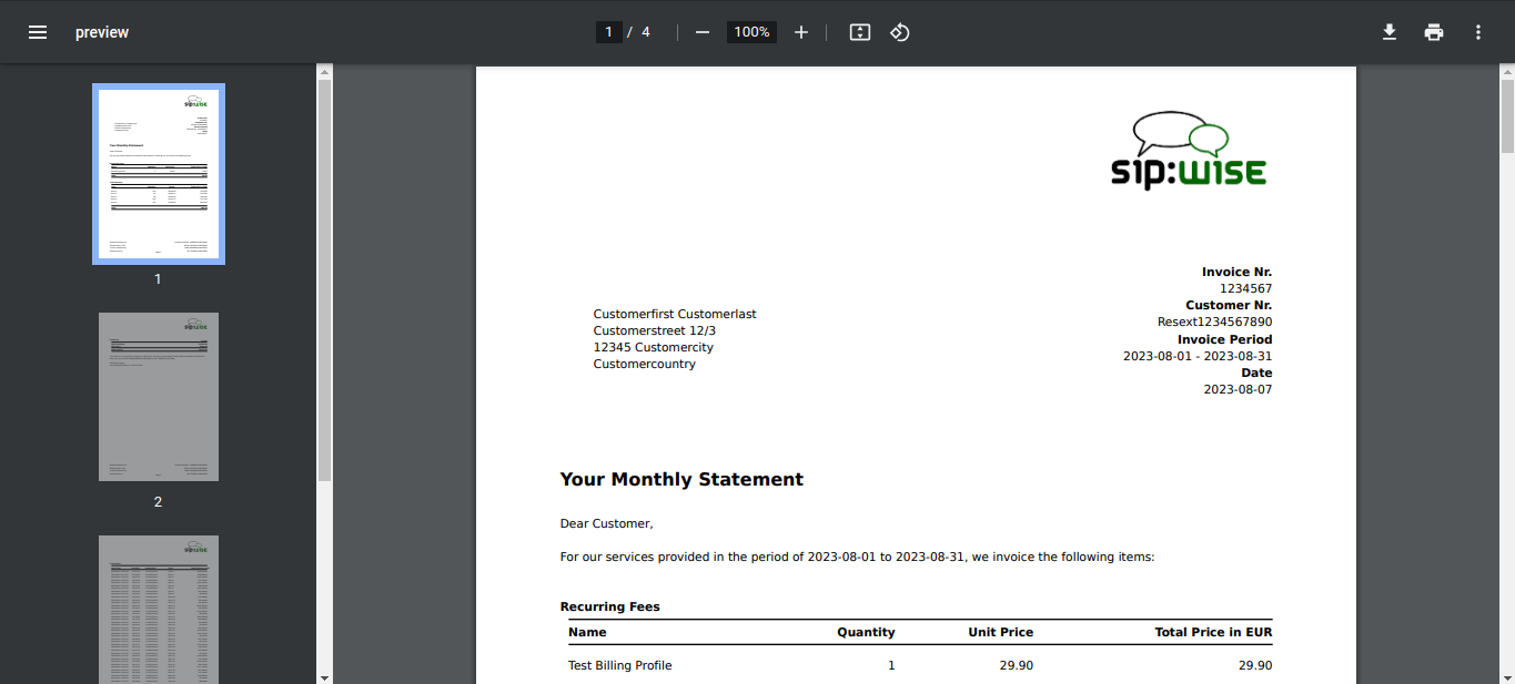 Invoice Templates PDF Preview
