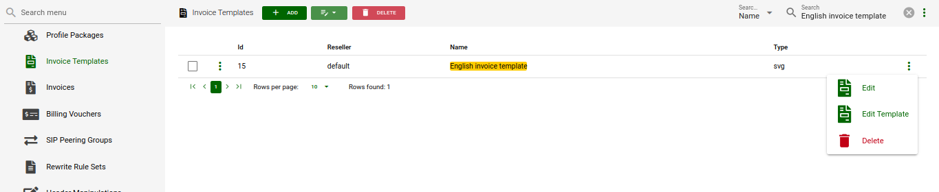 Edit Invoice Templates