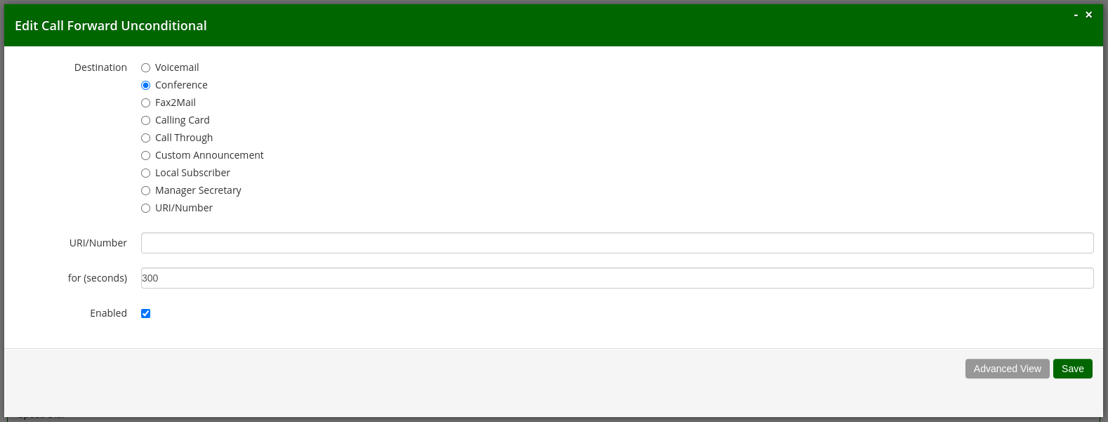 Set Call Forward to Conference