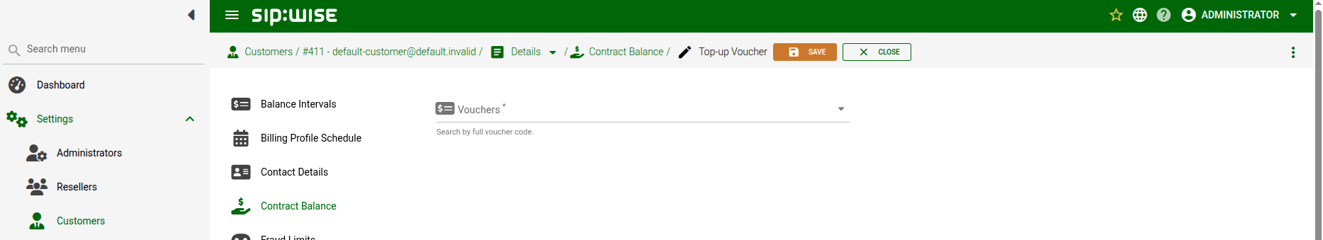 Balance Top-up with Voucher