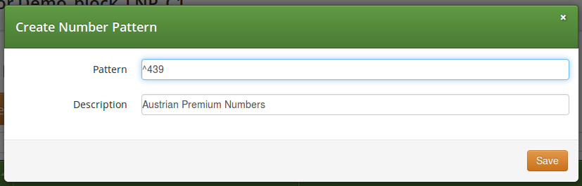 Create NCOS Number Pattern