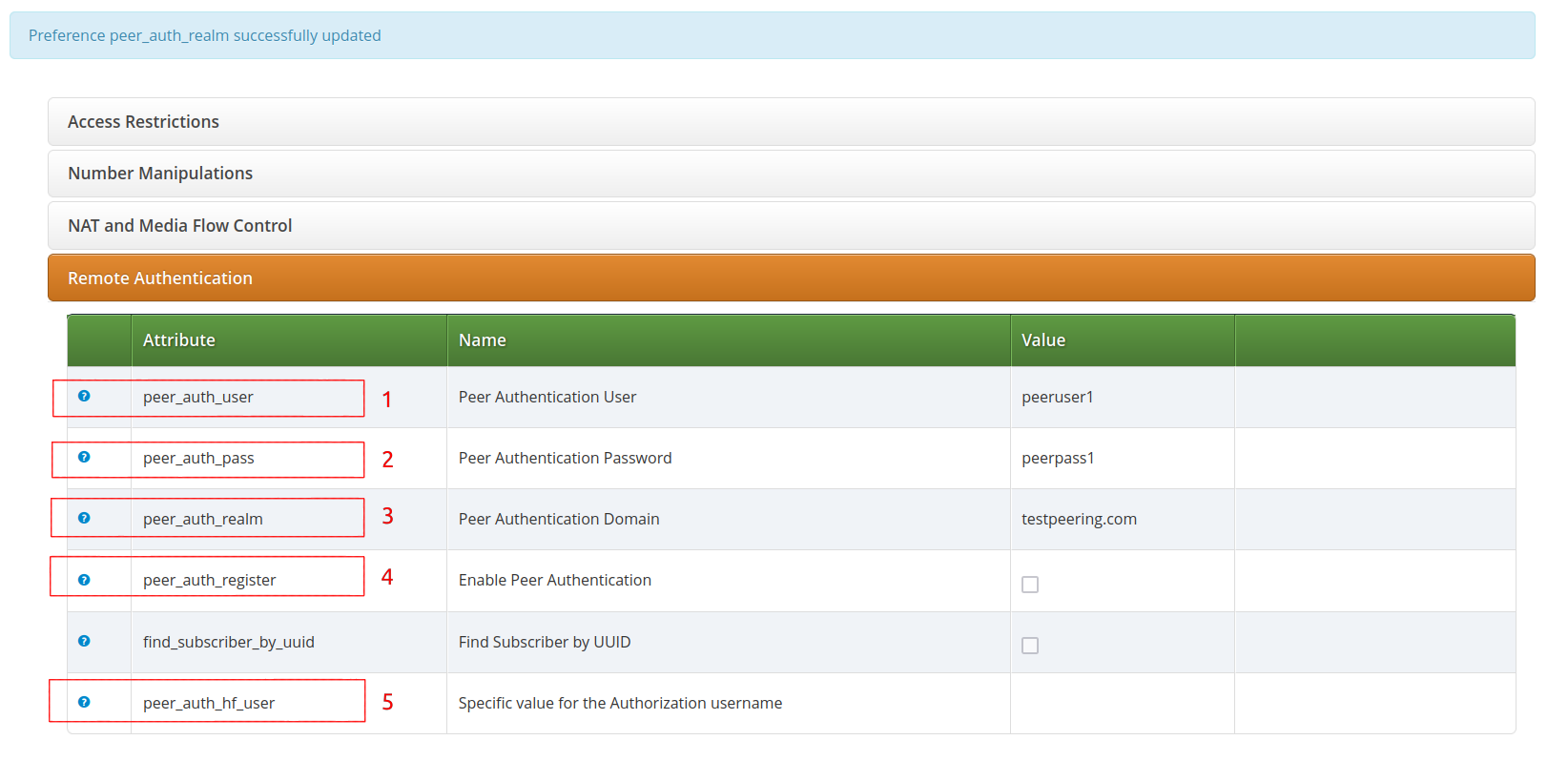 Set Authentication Credentials For Peer