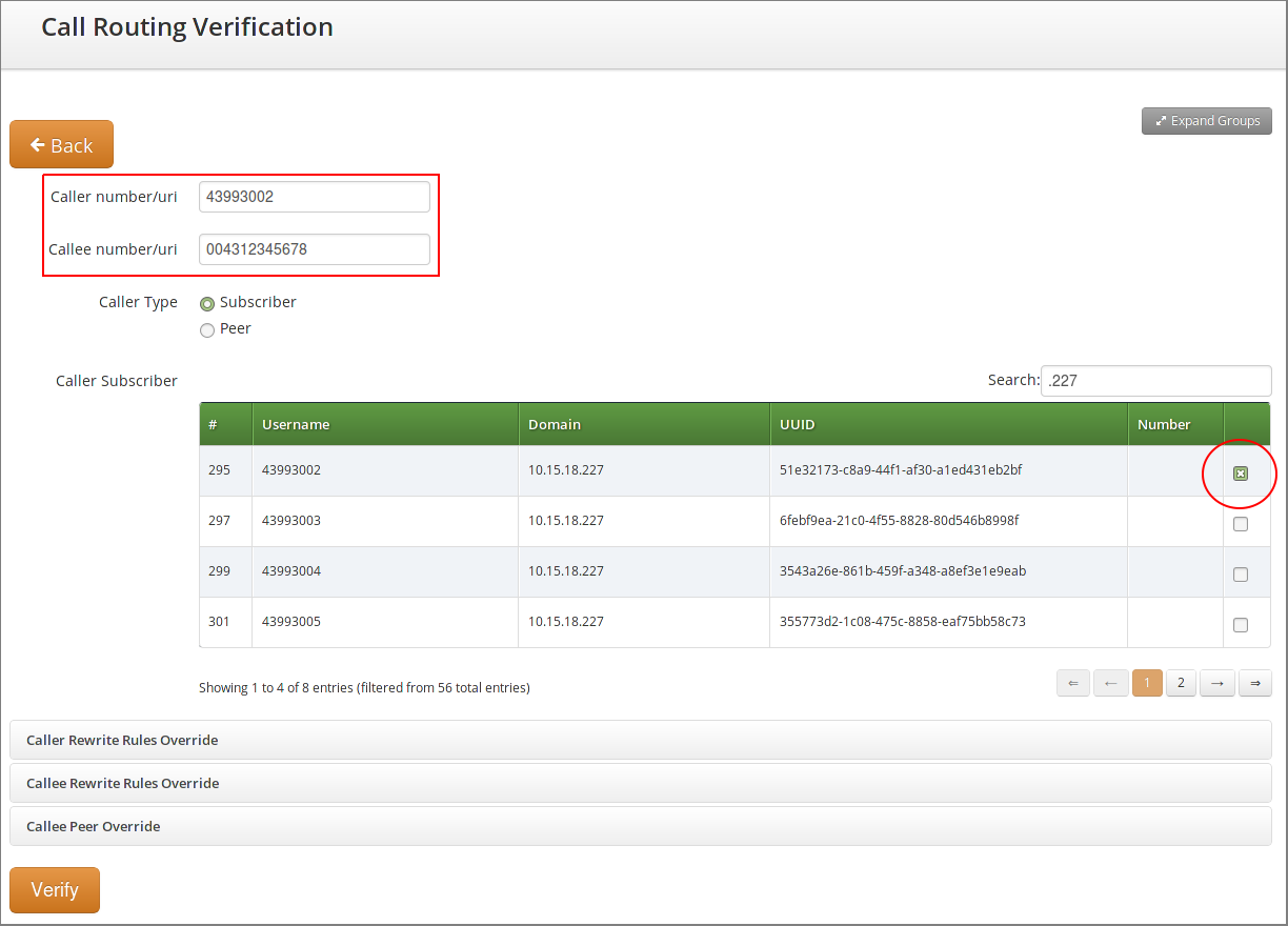 Call Routing Verif. - Only Numbers - Input