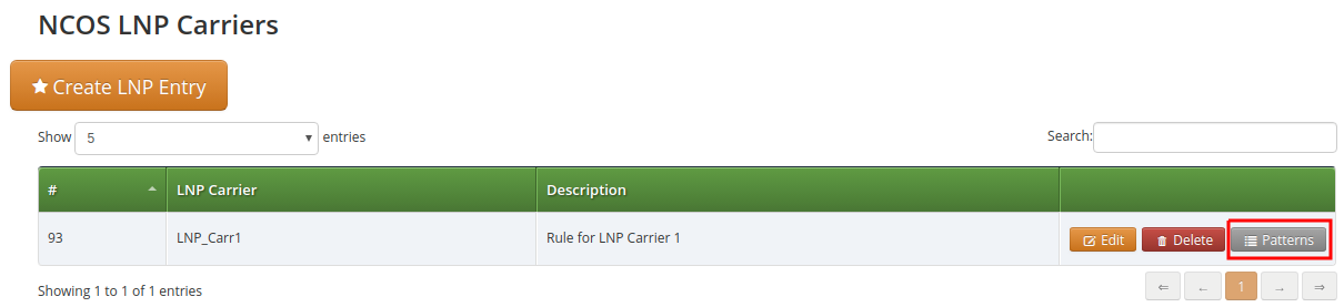Create NCOS LNP Carrier