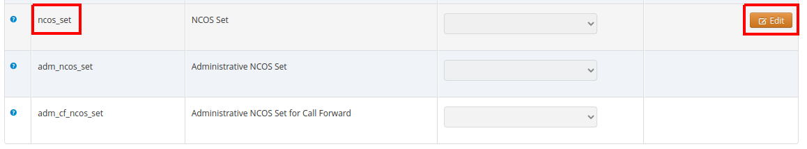 Assigning NCOS Sets to Subscribers/Domains