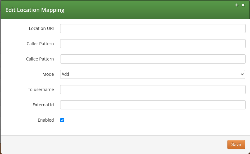 Subscriber Location Mappings: Create Entry.