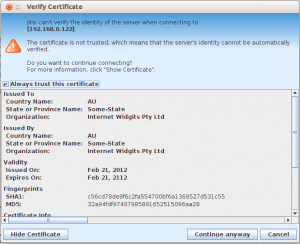 Jitis verify Server Certificate