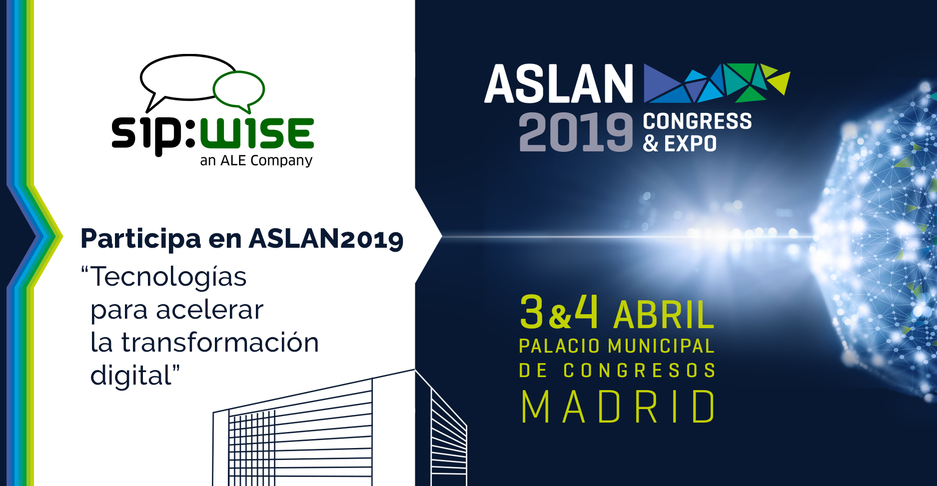 Sipwise will exhibit at ASLAN 2019 on April 3 & 4 in Madrid, Spain.